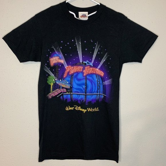 Planet Hollywood Disney World 1991 Graphic Tee VINTAGE‎ Made in USA Size Small - Picture 1 of 7